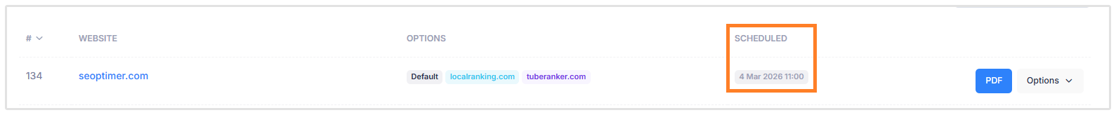 Scheduled Audit Report